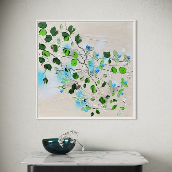 Floral blue painting "Blue Floral»