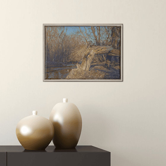 A broken tree near the Likhoborka River