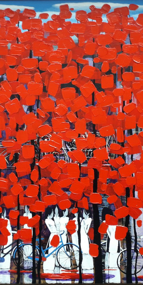 Rows of red trees # 10 by Xuan Khanh Nguyen