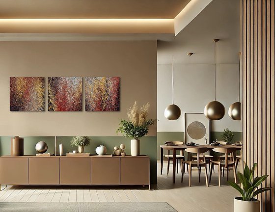 Coffee with cream- triptych