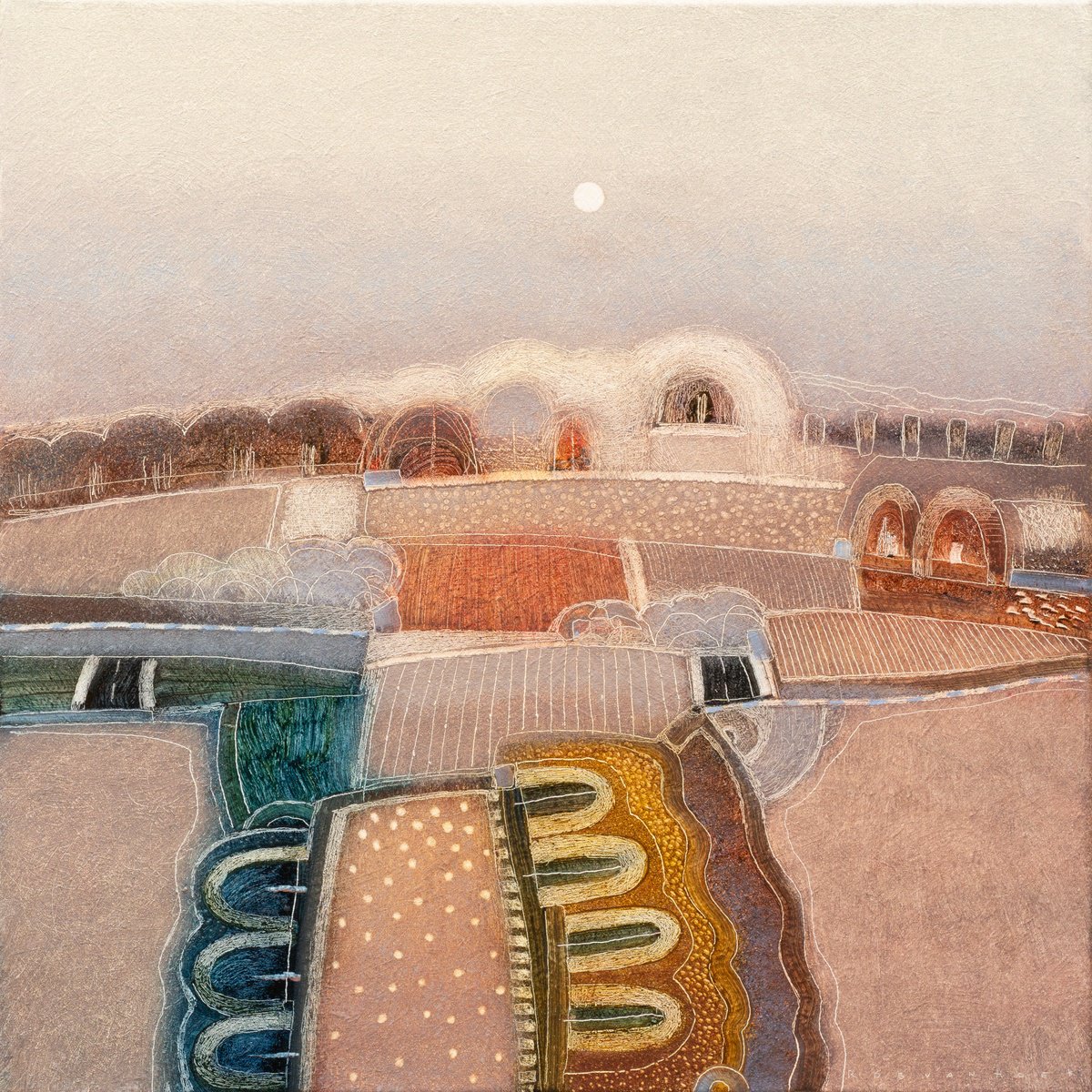 Landscape Oil Painting By Rob Van Hoek, 25 X 25", It