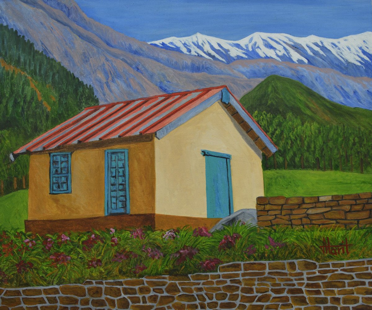 Hut On The Hills By Ajay Harit, 24 X 20, Artwork For Sale On Artfinder