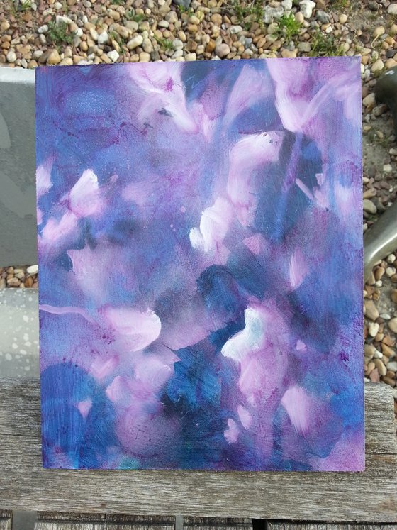 Foliages in purple, blue, pink, mauve  and violet - floral abstract