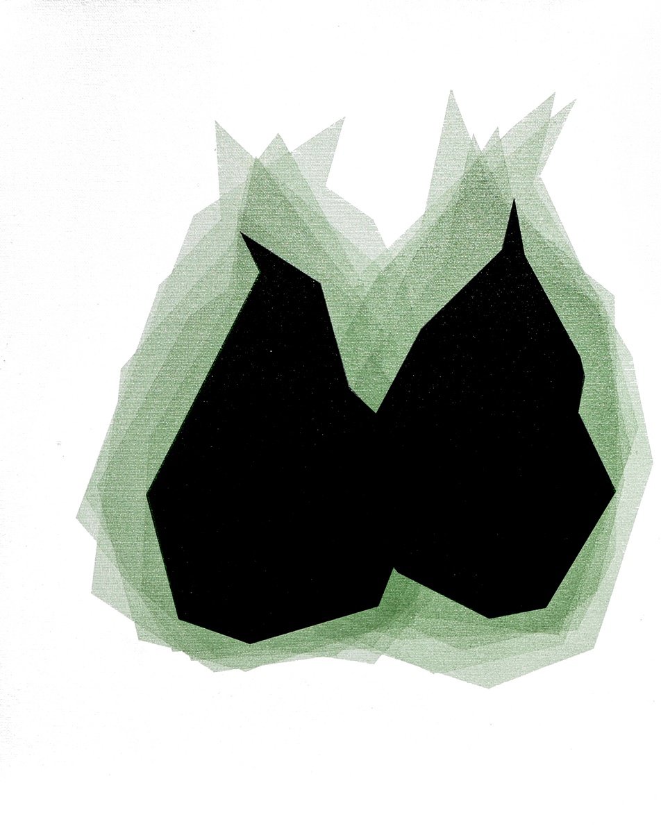 Abstract Acrylic Painting By Catia Goffinet, 16 X 20, Soulmate Green 3, Original Artwork