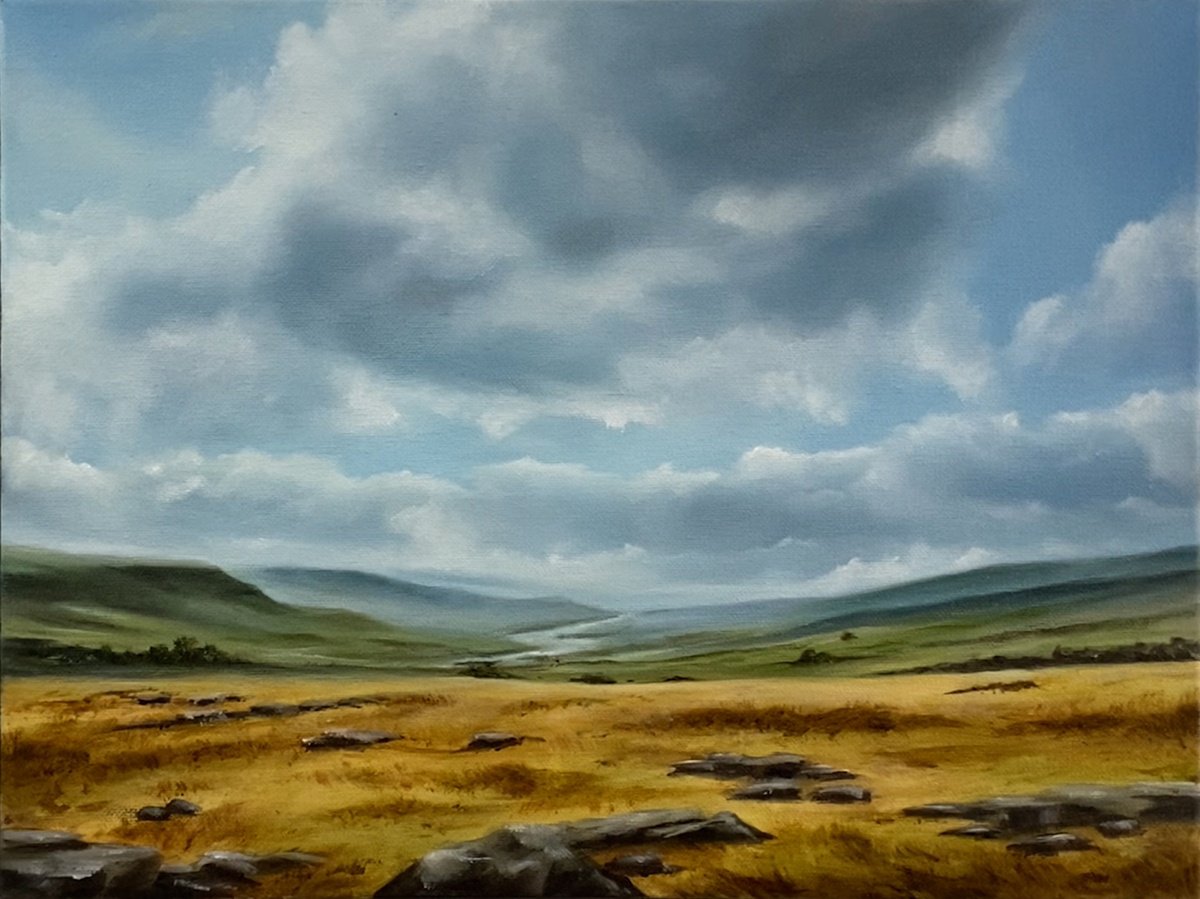 Impressionistic Landscape Oil Painting By Mullo Art, 16 X 12", This Land, Original Artwork