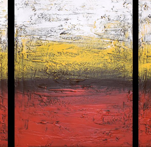 Rainbow Flats 3 panel canvas wall abstract by Stuart Wright