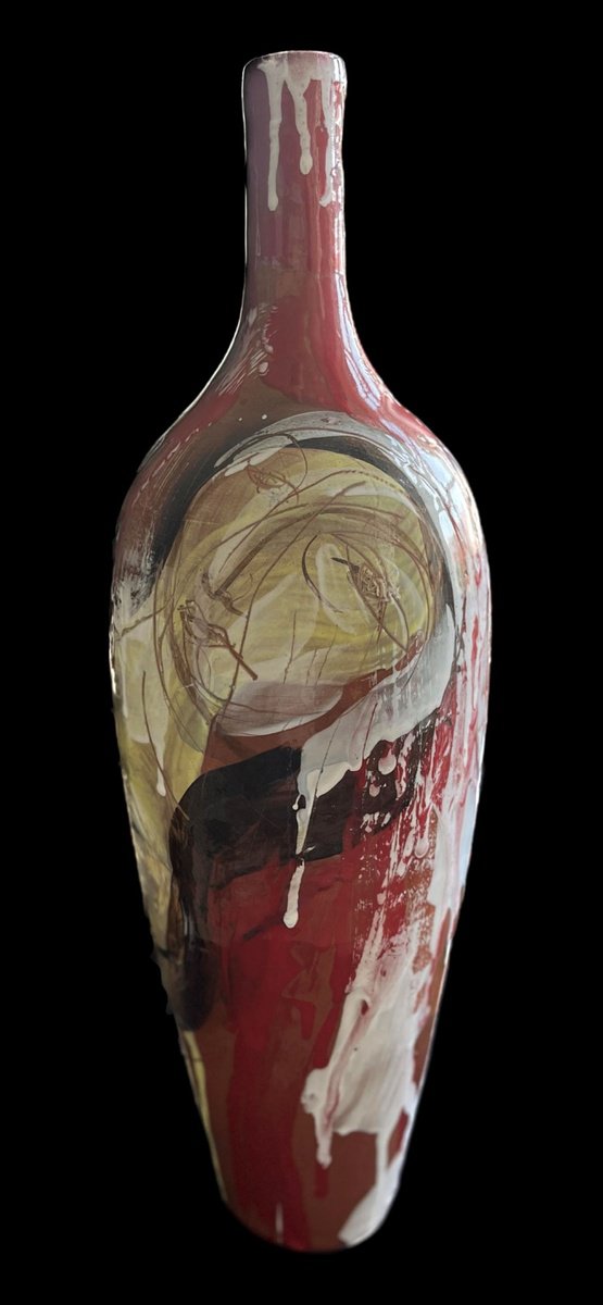 Expressive Abstract Clay Sculpture By Eduard Belsky, 7 X 23, Madonna, Original Artwork