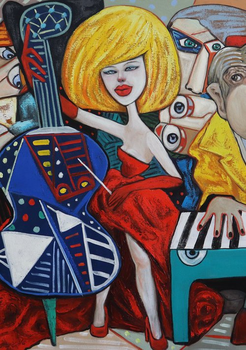 Boss Lady in Red and the Band by Ta Byrne