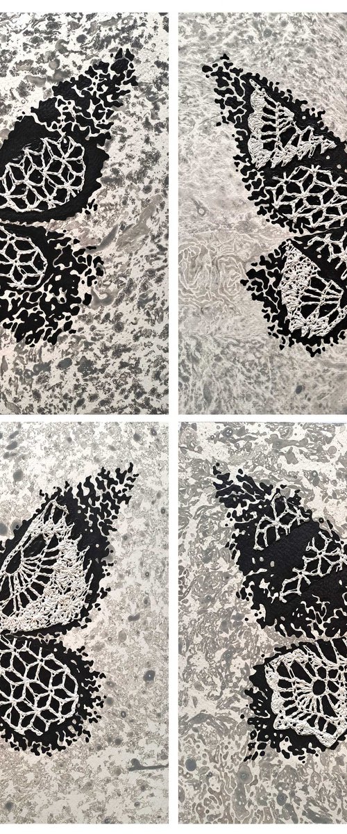 Set of 4 «Lacy Butterflies» by Mariia Raskin