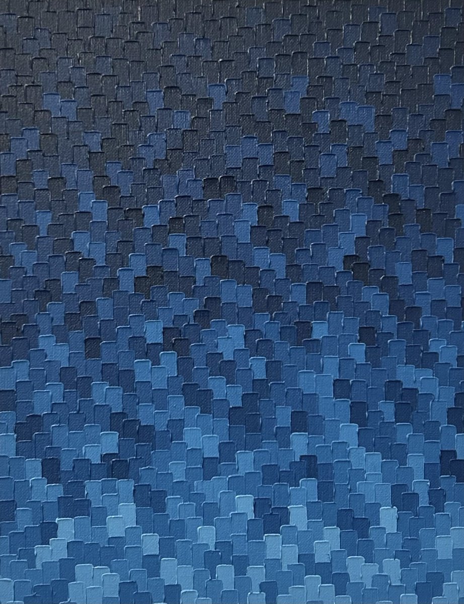 Organic Abstract Oil Painting By Meredith B. Studios, 16 X 20", Starlit Skies, Original Artwork