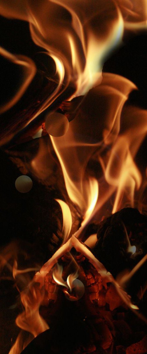 Sublime art signed by master Ovidiu Kloska Flames Fire incandescent light composition ready to hang by Kloska Ovidiu