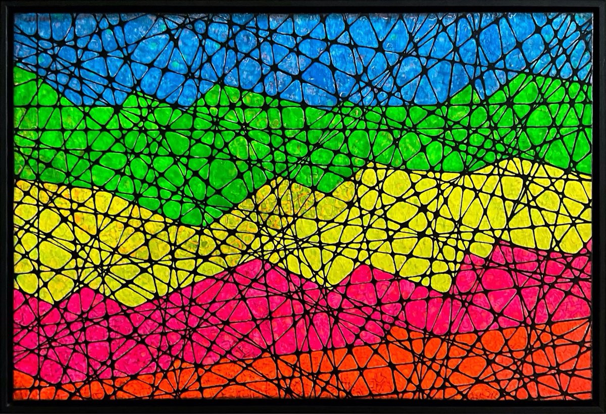 Geometric Abstract Acrylic Painting By Carol Zsolt, 31 X 21, Inspiration 5914 - Cz24041, Original Artwork