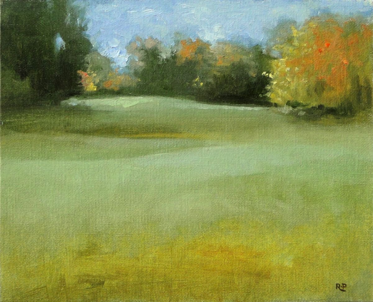 Photorealistic Landscape Oil Painting By Rick Paller, 10 X 8", Meadow In Georgia, Original Artwork