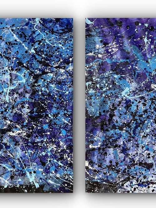 Diptych-CascadesofEternalBlue by Juan Jose Garay