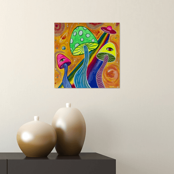 Trippy Painting, Trippy Draws, Trippy Wall Art, Original Watercolor Painting, Psychedelic Room Decor