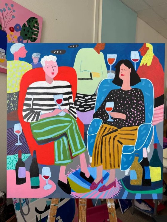 Cozy Friends With Wine