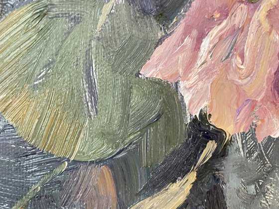 Delicate bouquet in a glass vase