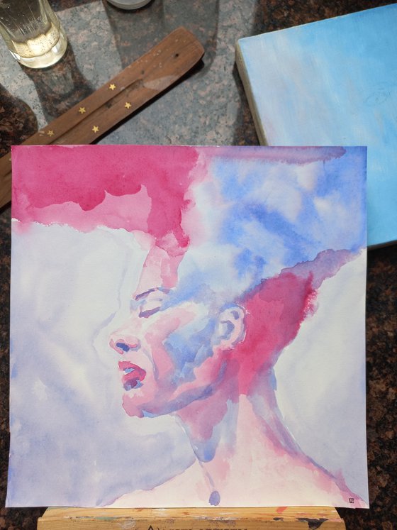 Abstract watercolor portrait 2022