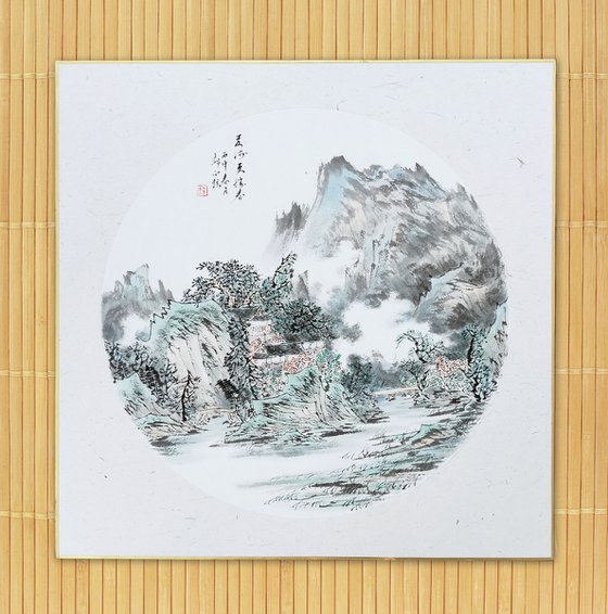 XUAN ART - Chinese landscape painting 43*43cm - 03