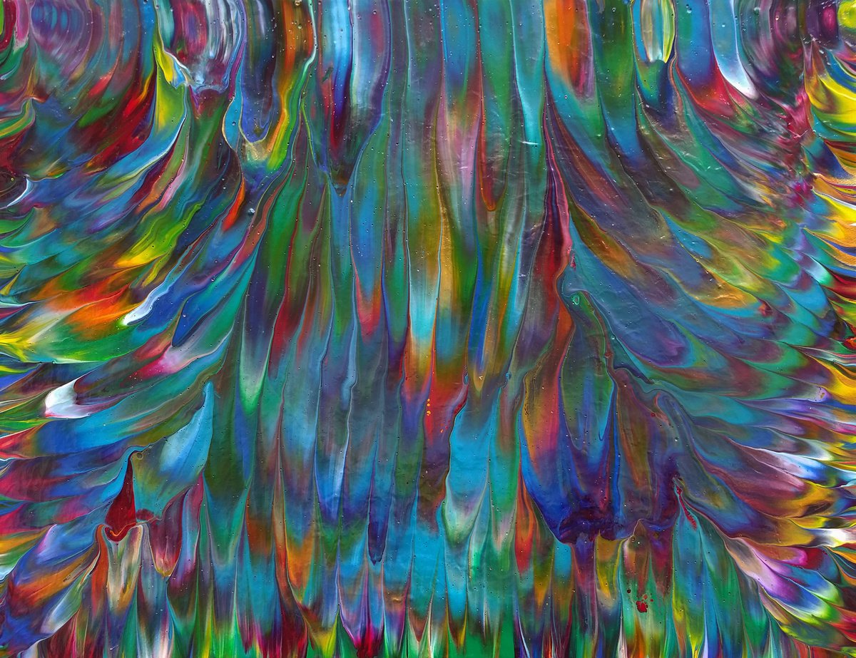 Organic Abstract Acrylic Painting By Alexandra Romano, 18 X 14, In Bloom, Original Artwork