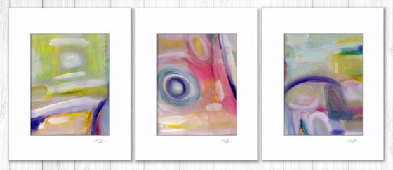 Candy Land Collection 1 - 3 Abstract Paintings in Mats by Kathy Morton Stanion
