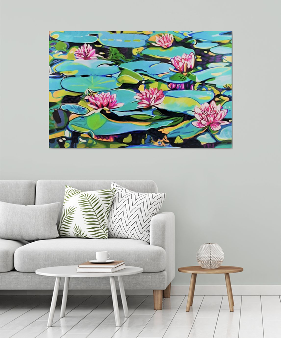 XXXL Water Lilies / 140 x 90 x 3 cm