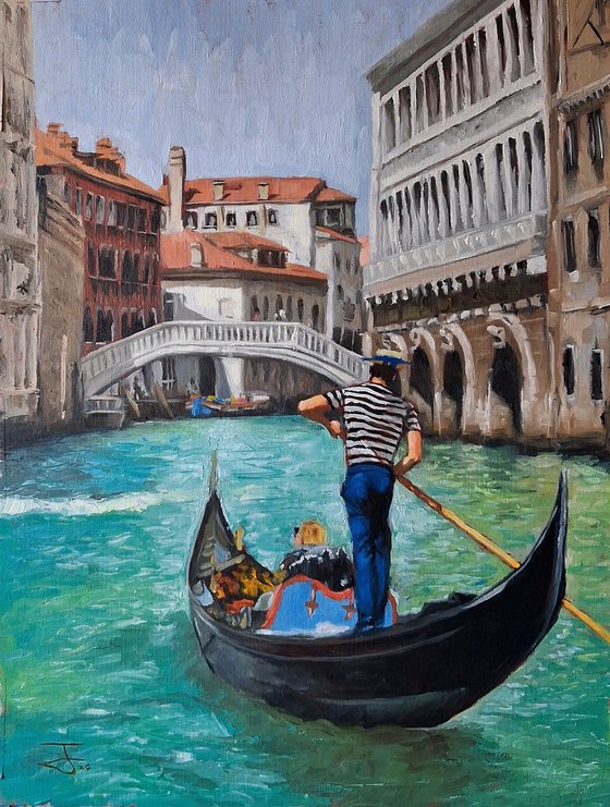 The Gondola ride through Venice