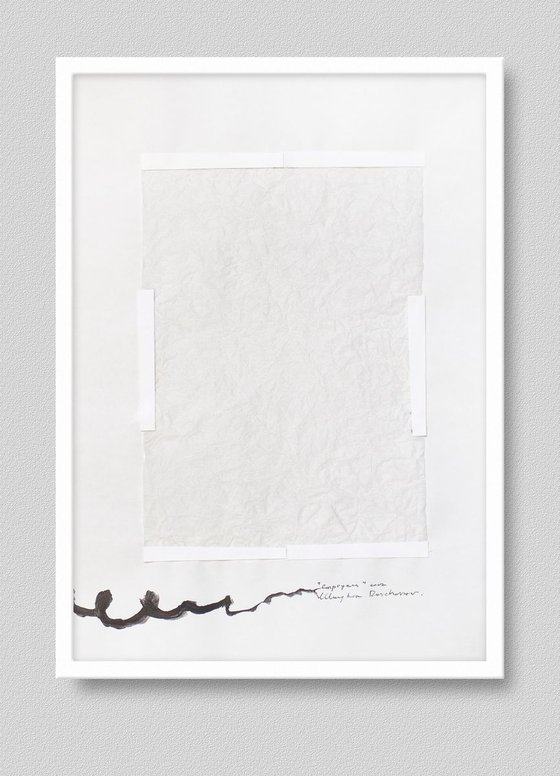 Emptiness. Abstract white paper collage