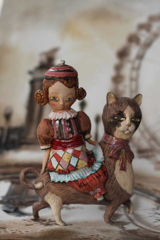 Girl on the cat. From "Le Carousel, Hommage à l'Innocence" project by Elya Yalonetski