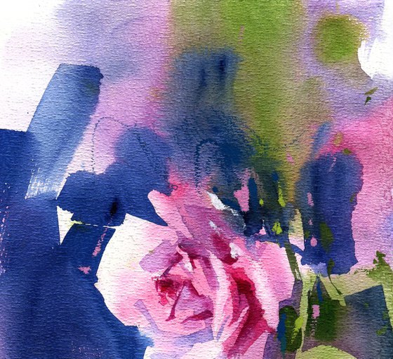 "Pink garden rose. Impression"