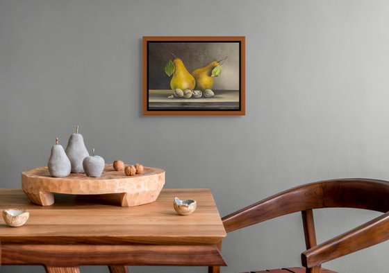 Two Pears and Walnuts