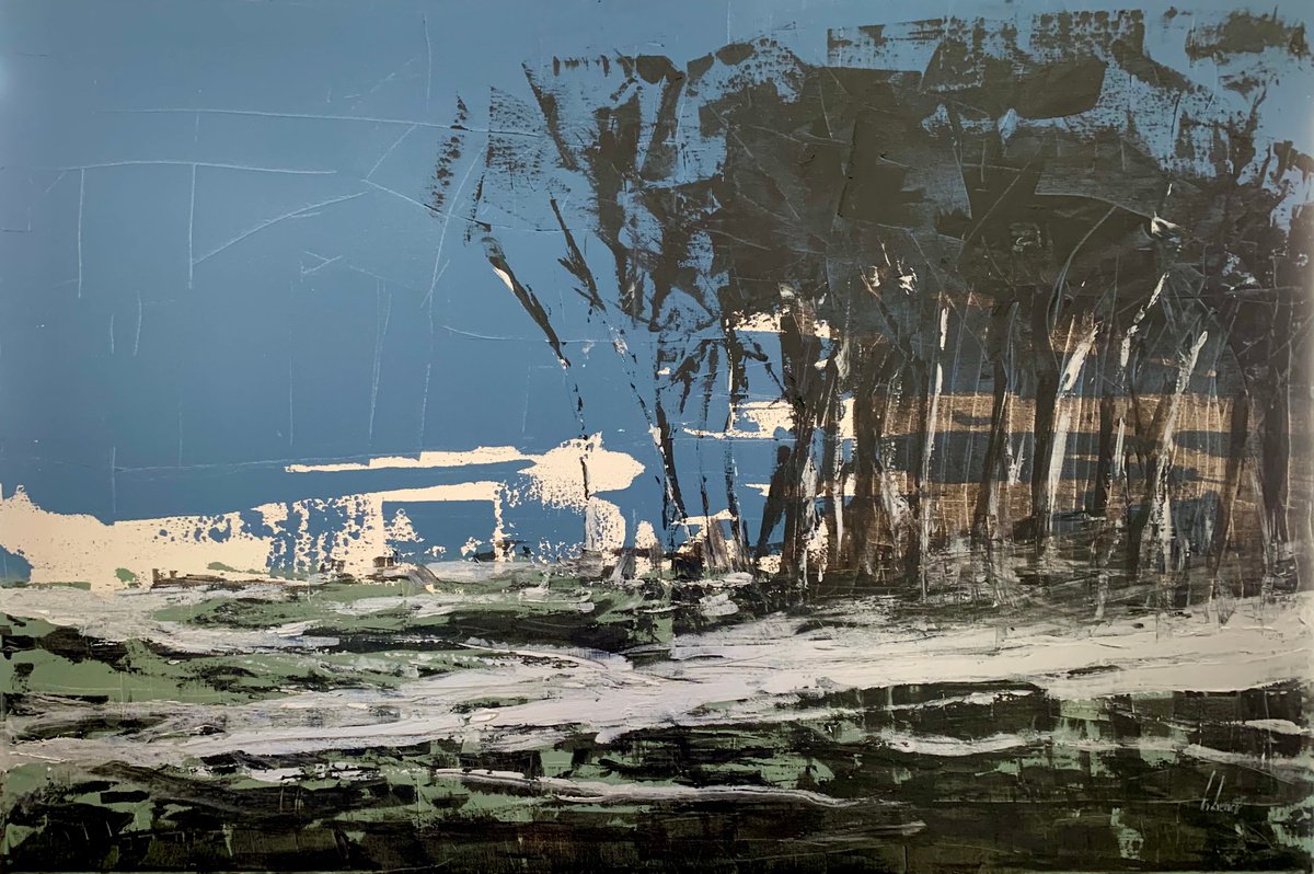 Expressive Abstract Acrylic Painting By Tihomir Cirkvencic, 59 X 39", "In The Woods" - Huge Format 150X100Cm, Original Artwork