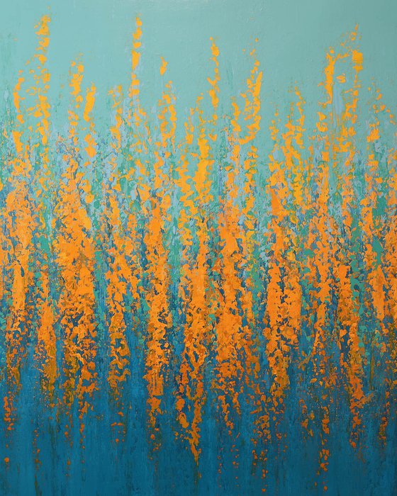 Blue Aqua Orange - Color Field