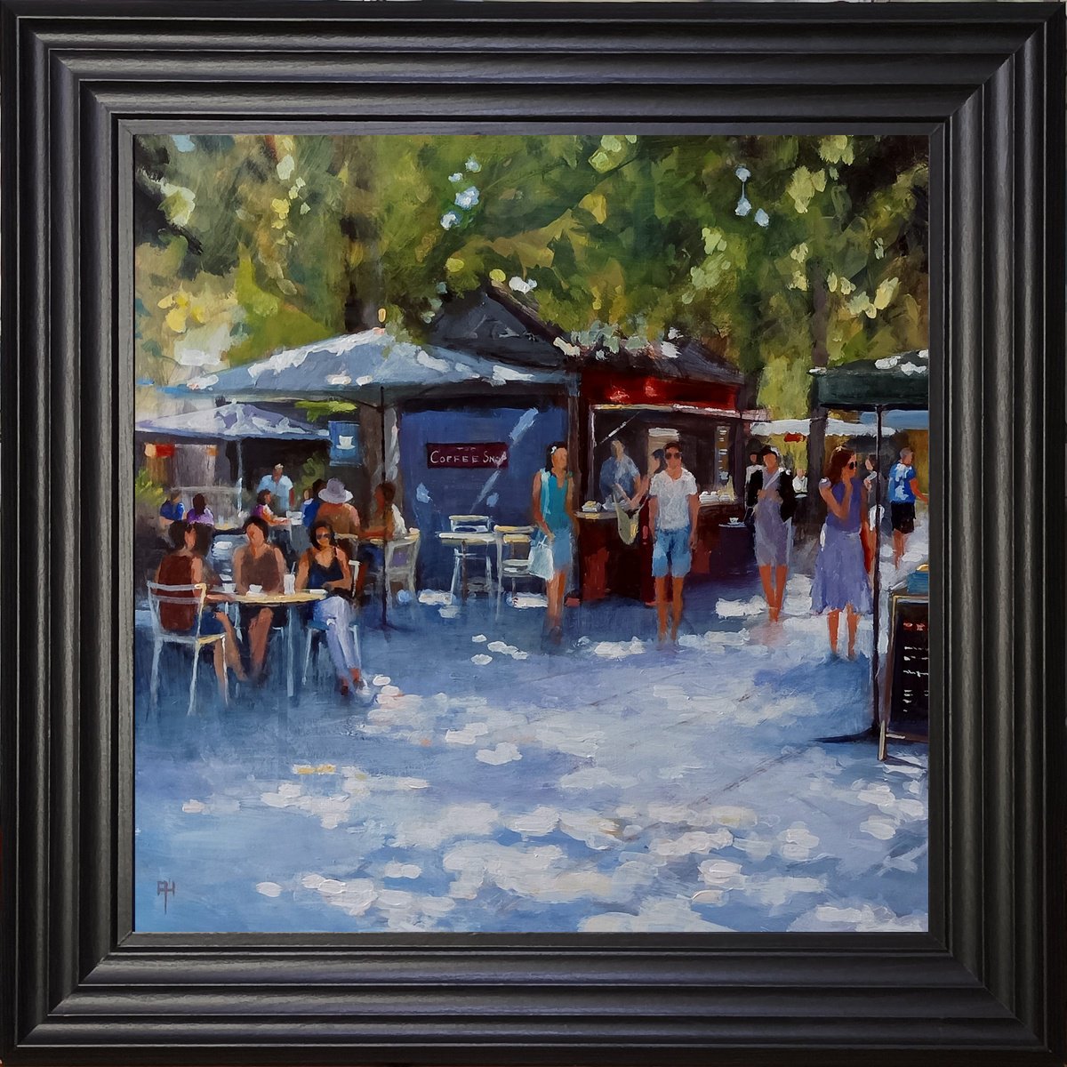 Impressionistic Portrait Acrylic Painting By Alan Harris, 26 X 26, Parks Of London, Original Artwork