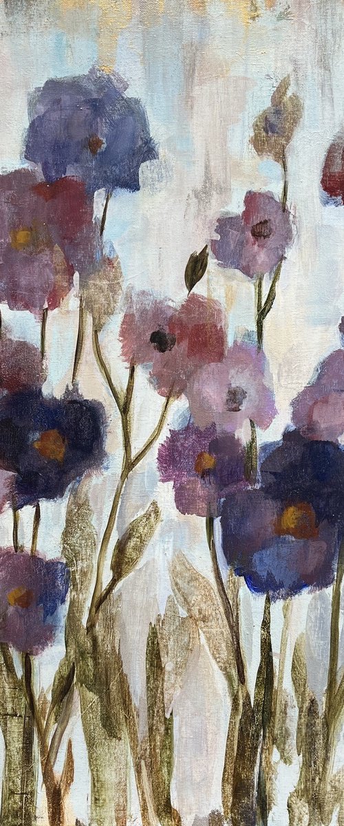 Abstracted Floral in Purple by Silvia  Vassileva