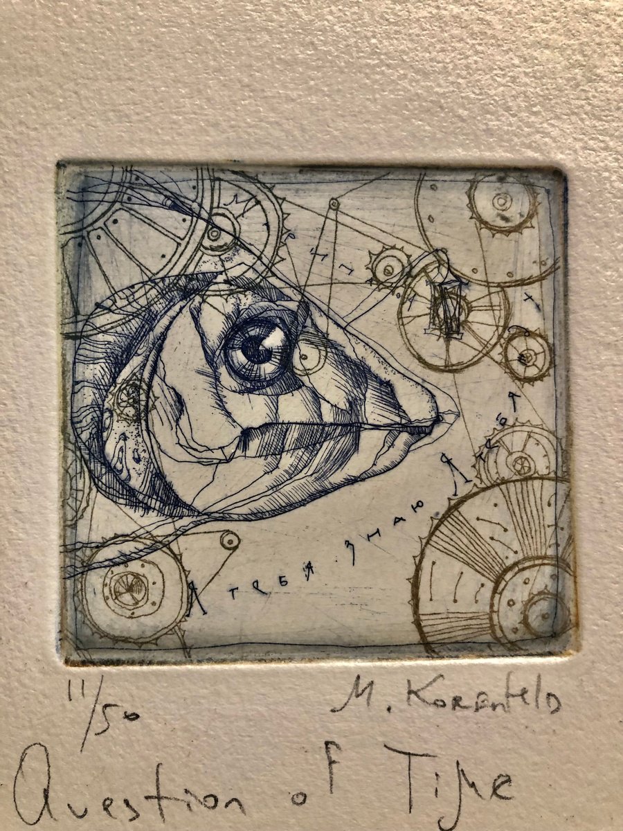 Animal Etchings & Engravings By Marina Korenfeld, 3 X 4", A Question Of Time, Original Artwork