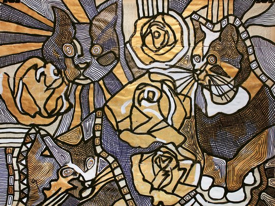 Cats and Roses.