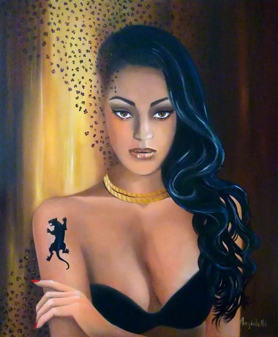 Tattoo - portrait - woman - original painting