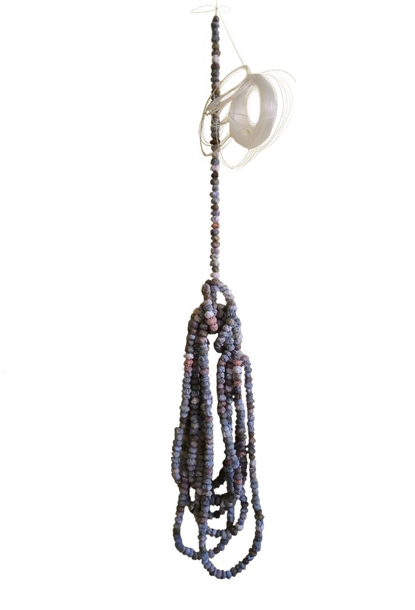 Organic Abstract Clay Sculpture By Rossitza Trendafilova, 8 X 47", "The Thread", Original Artwork