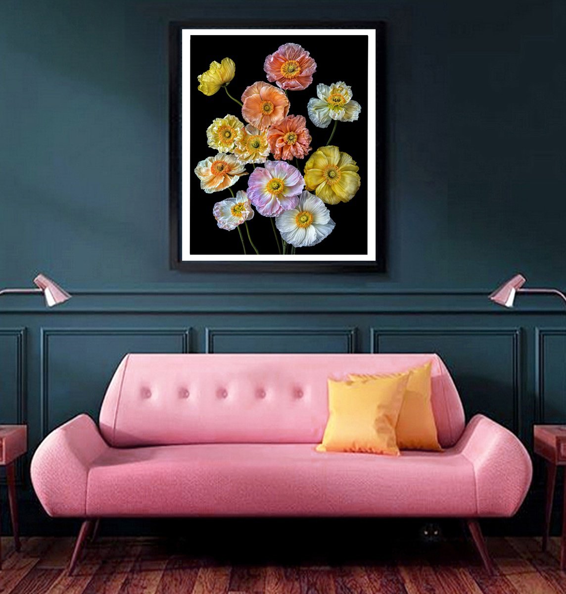Photorealistic Botanical Photograph By Michael Filonow, 26 X 32", Poppies 44, Original Artwork