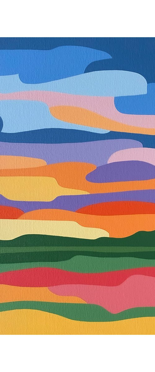 Sunset Over the Meadow by Zoe Hattersley