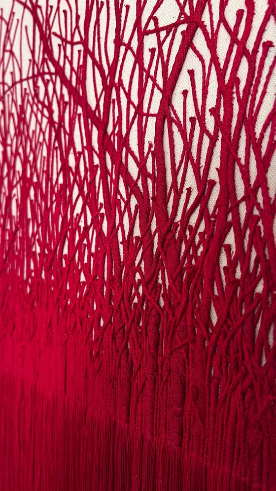 A forest behind trees