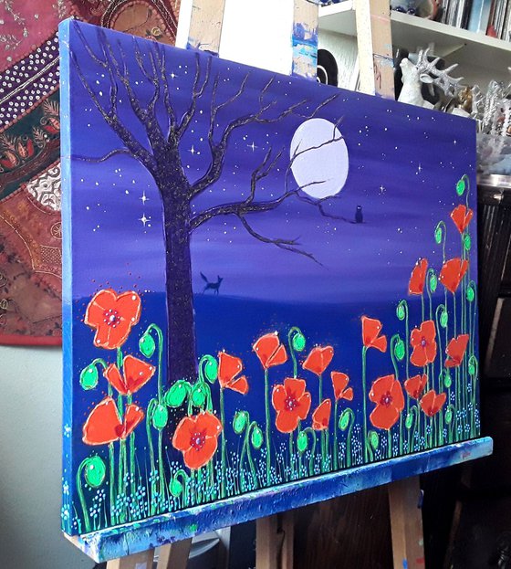 Poppies by the Lilac Moon