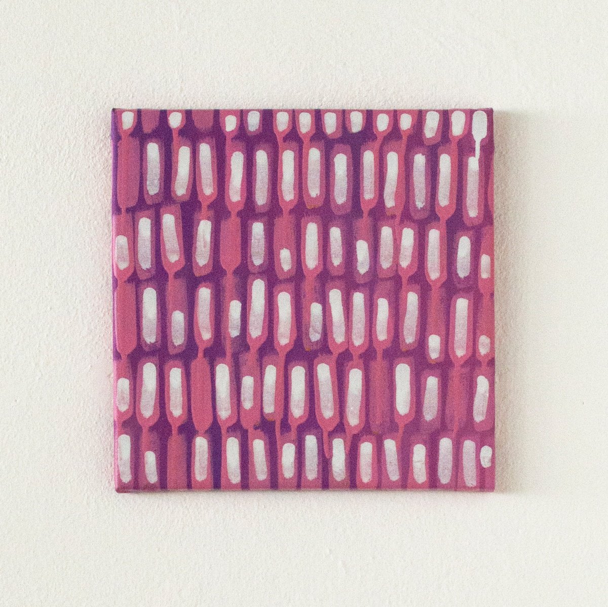 Expressive Abstract Oil Painting By Petr Johan Marek, 16 X 16", Violet Mosaic No.3, Original Artwork