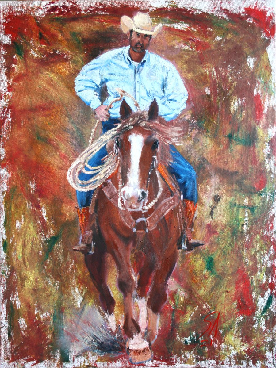 Cowboy I By Salana Art / Svetlana Samovarova, 24 X 31, Artwork For Sale On Artfinder