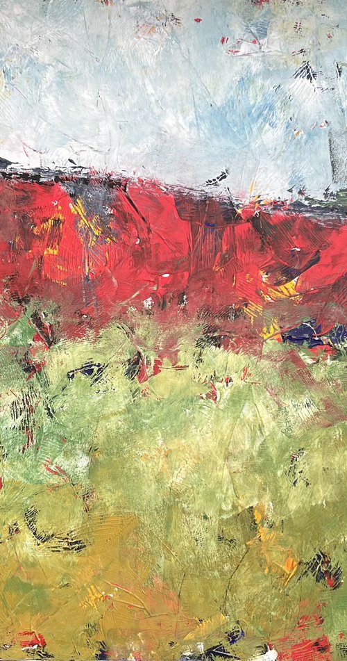 Crimson Horizon: Poppy Fields of Provence by Nick Molloy