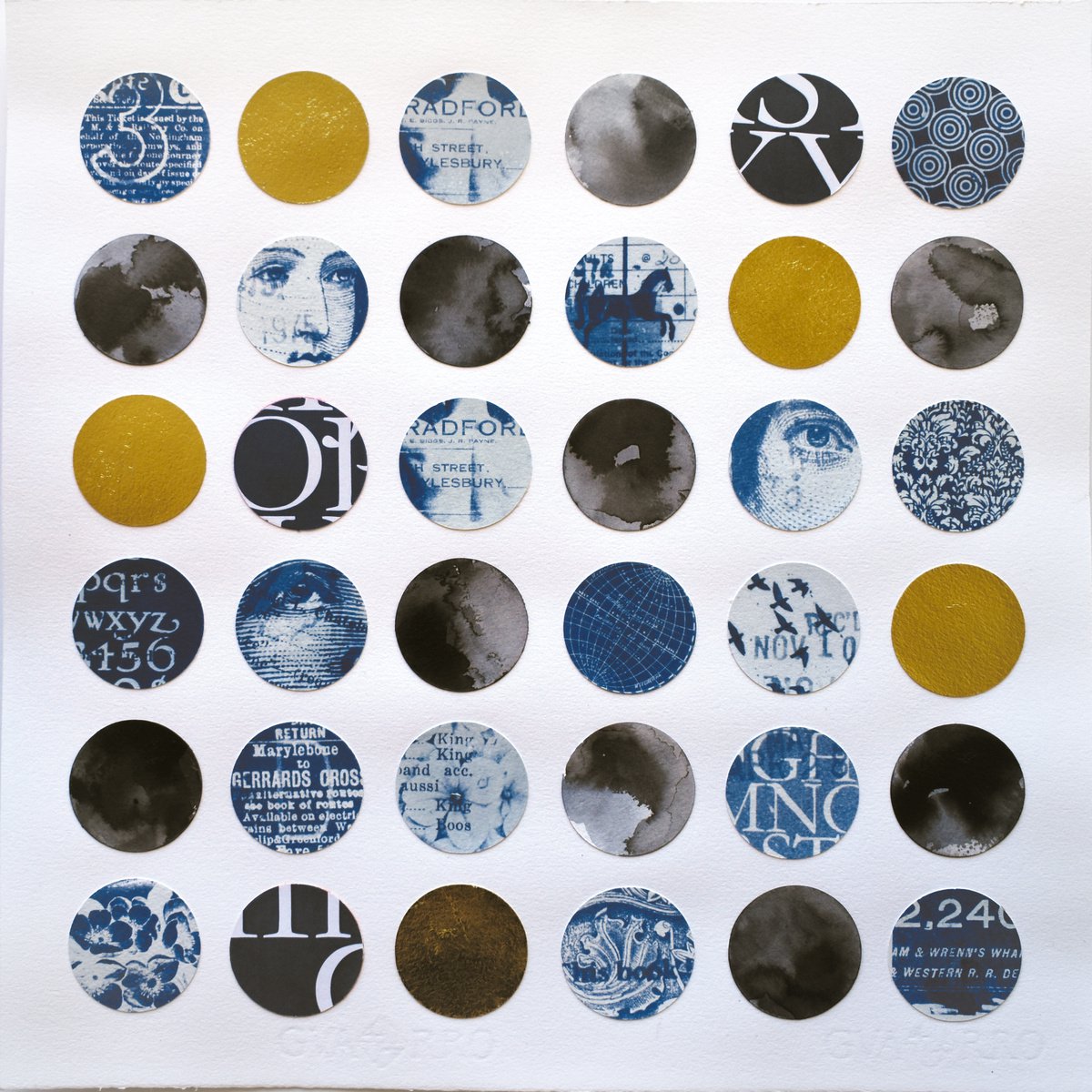 Portrait Collage By Manel Villalonga, 18 X 18", 68 Memories, Original Artwork