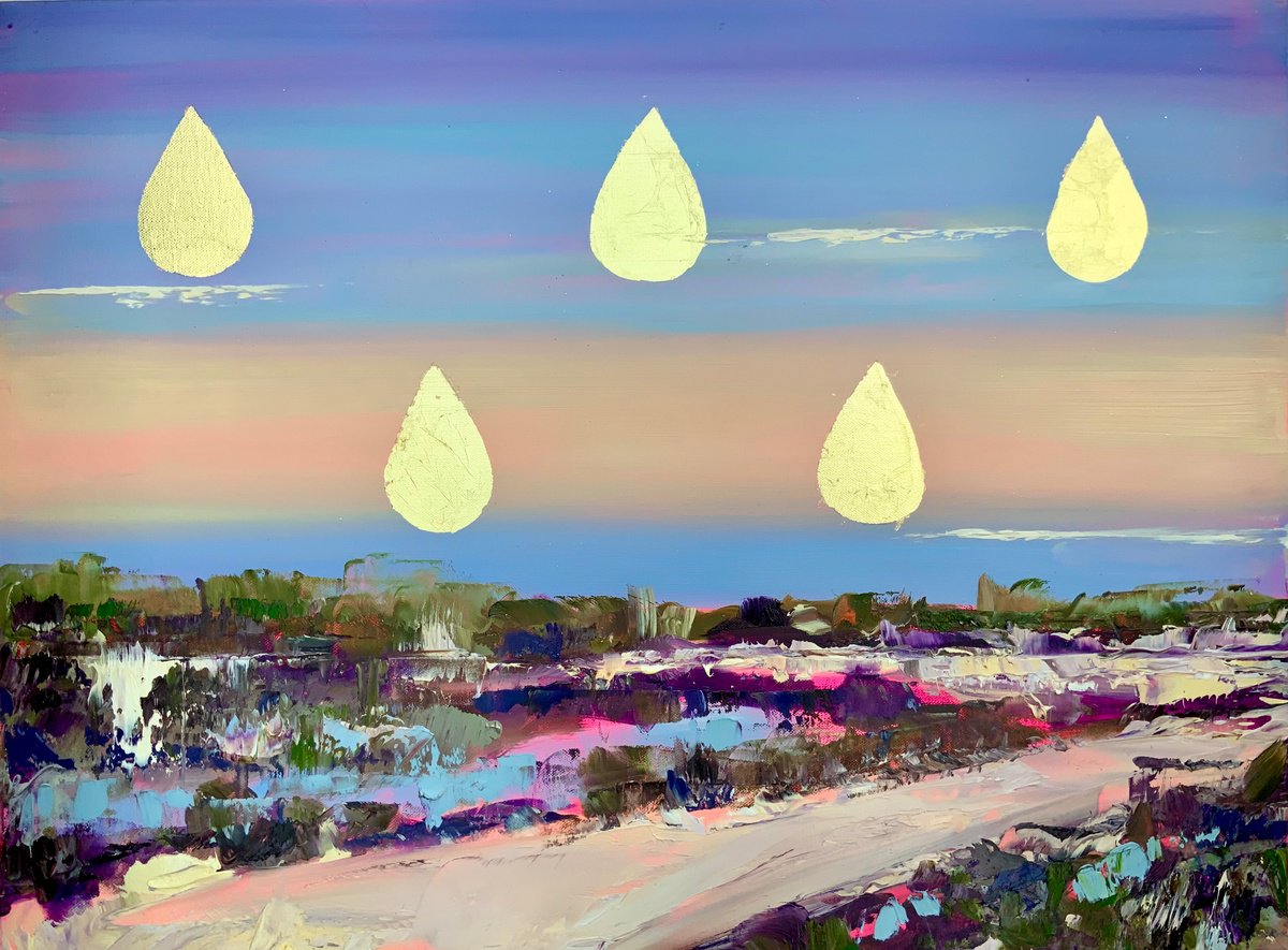 Expressive Landscape Oil Painting By Alexandra Jagoda (Ovcharenko), 31 X 24, Meditation, Original Artwork