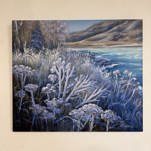 Winter flowers.Oil on canvas. by Larisa Batenkova