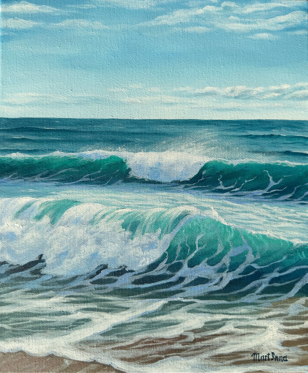 Photorealistic Landscape Acrylic Painting By Inna Martynenko, 10 X 12, Salty Air, Original Artwork